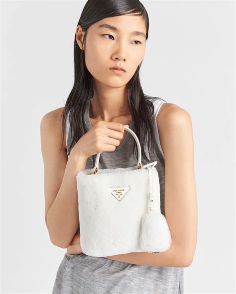 prada mini pannier bag|White Prada Panier Shearling Mini.